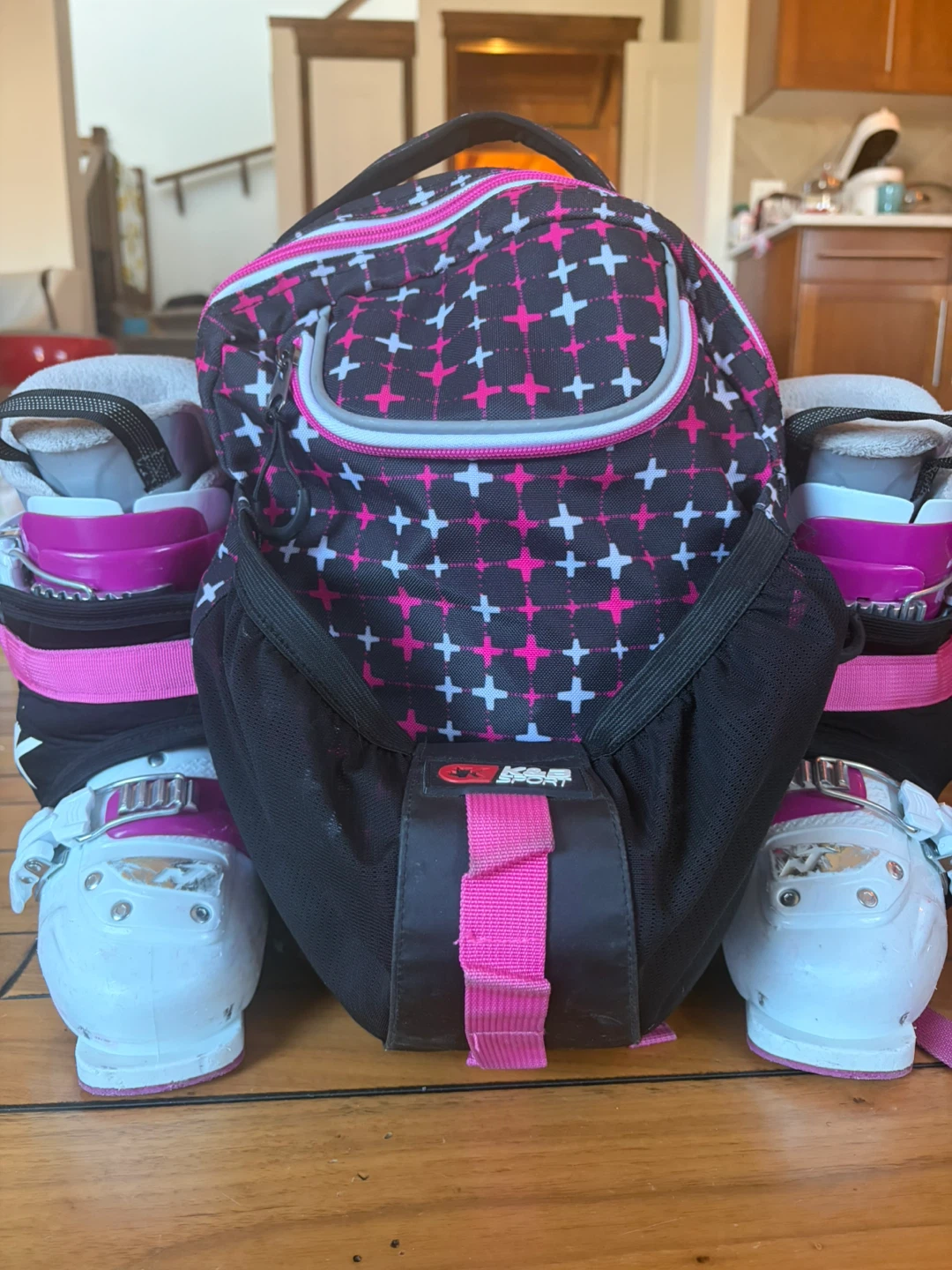K & B Sport Pink and Black Backpack
