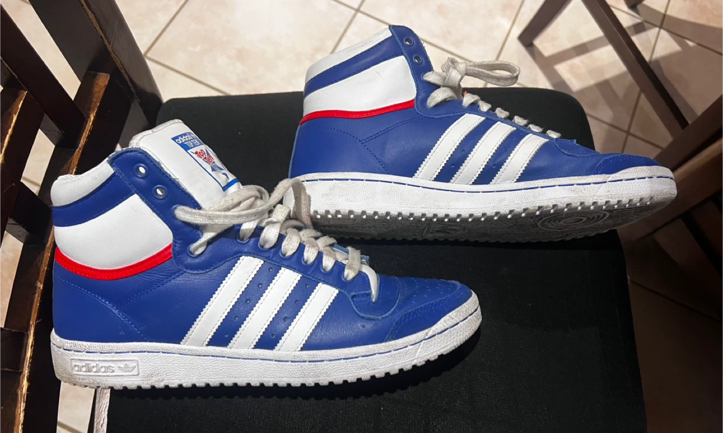 Adidas Top Ten High Top Sneakers Royal Blue White Men's Size 9 - photo 5