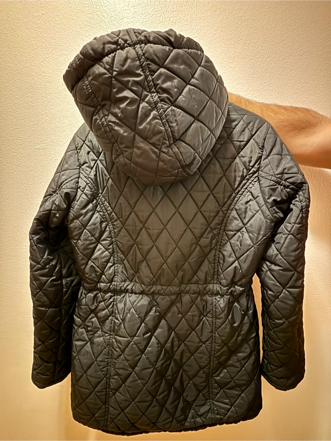 Black Quilted Hooded Jacket - photo 2