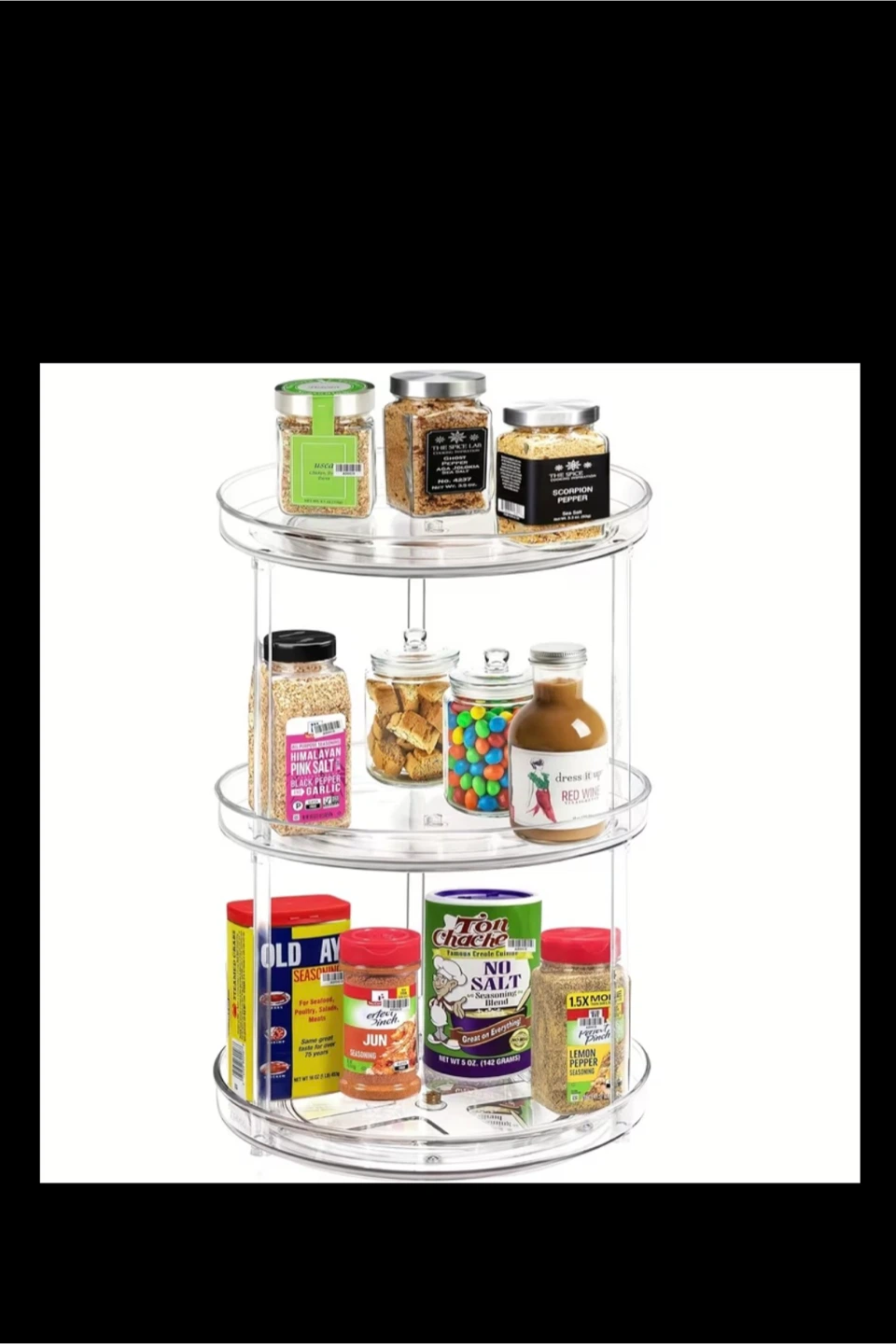 3-Tier Clear Rotating Organizer Lazy Susan