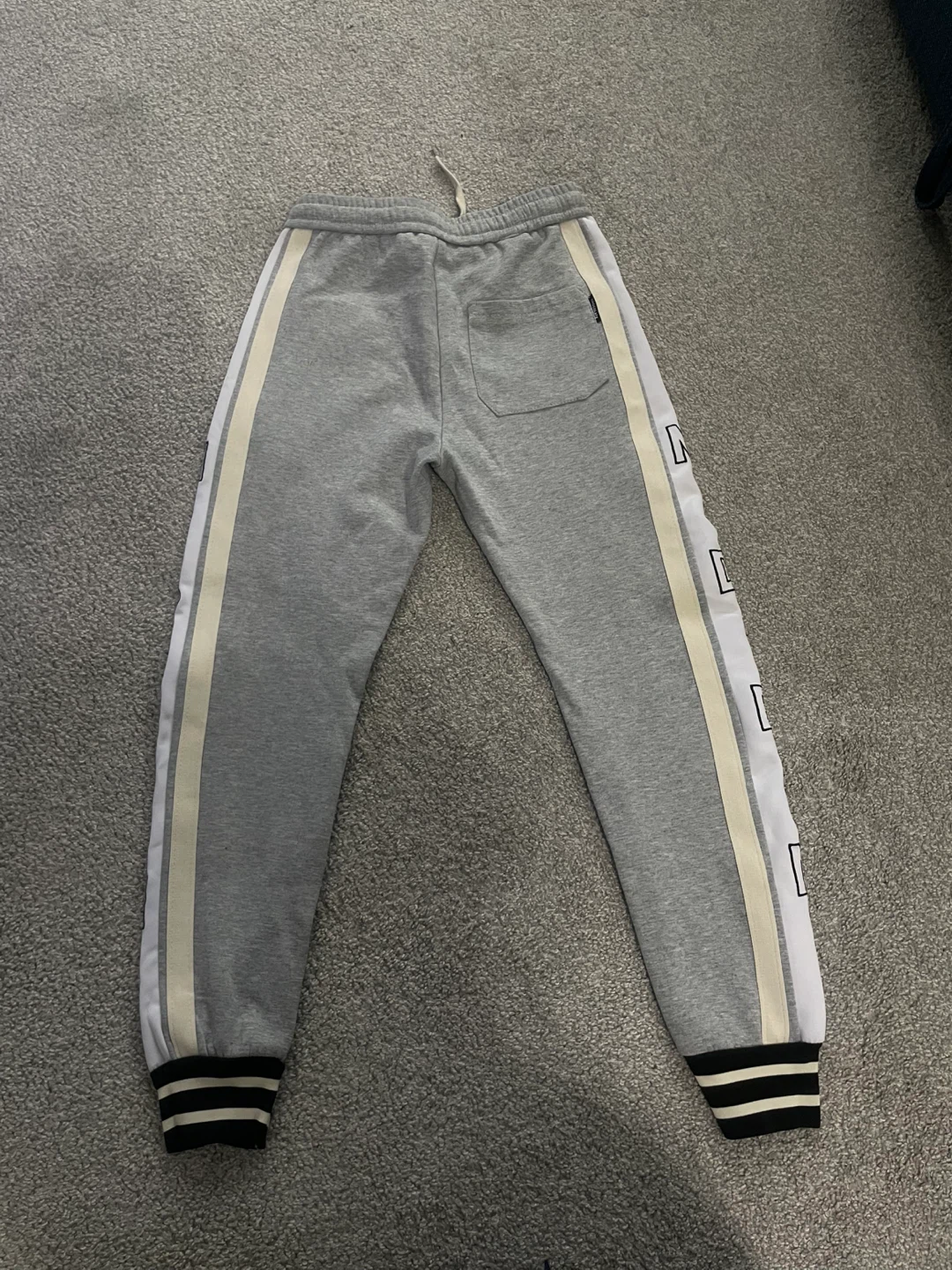 Grey Sweatpants with Side Stripe Detail