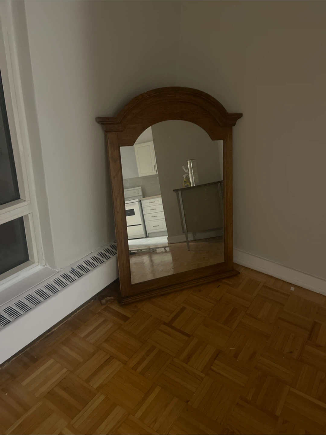 Arched Wood Framed Mirror