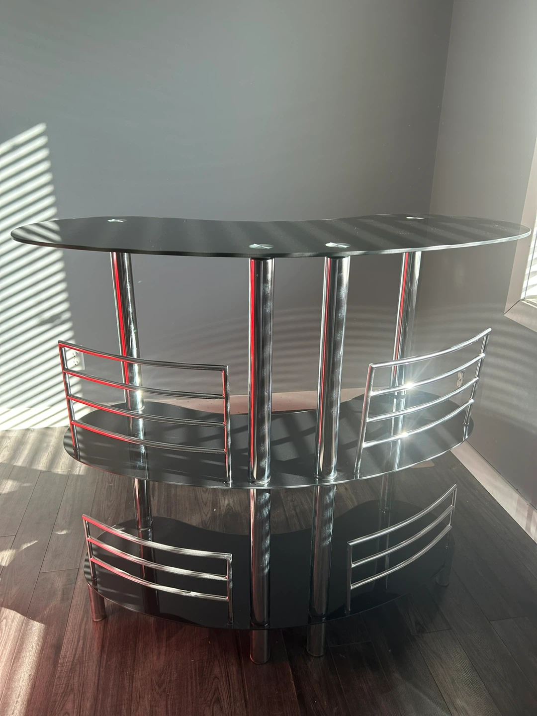 Black and Chrome Bar Table
