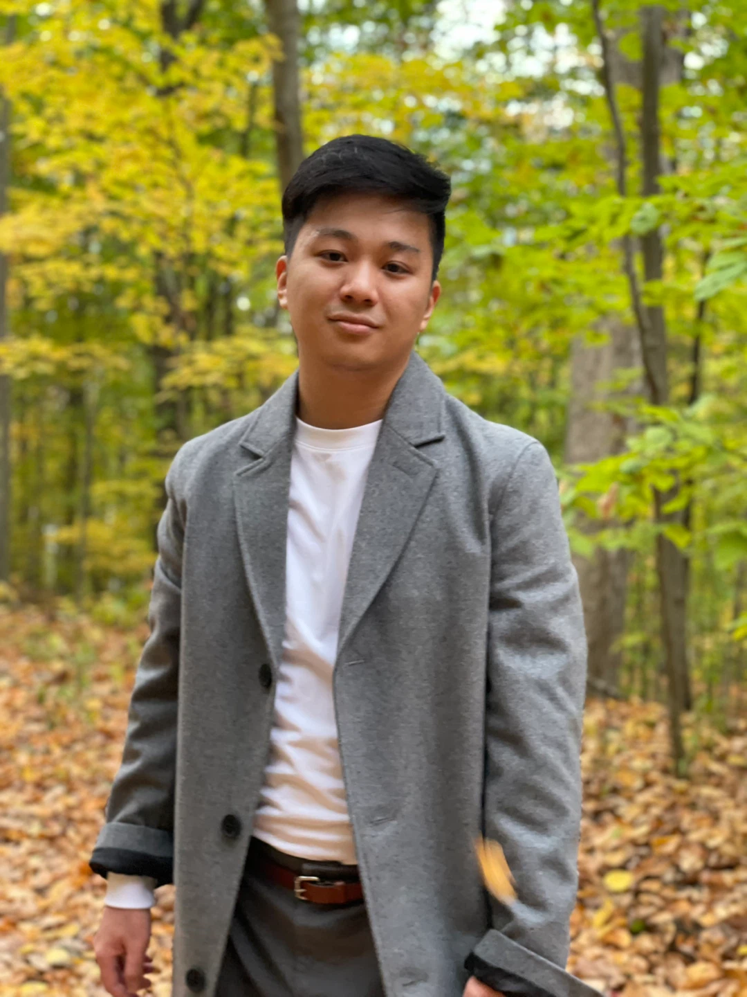 Men's Grey Wool Blend Overcoat