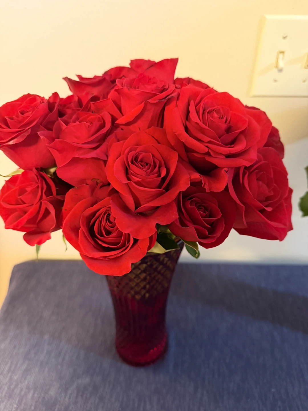 24 Red Roses with vase