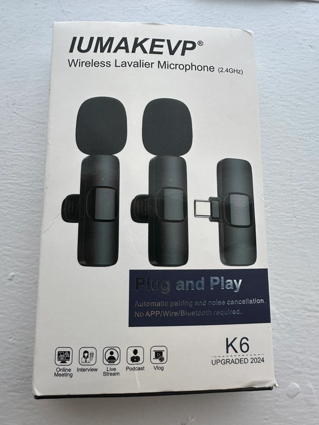 IUMAKEV Wireless Lavalier Microphone K6
