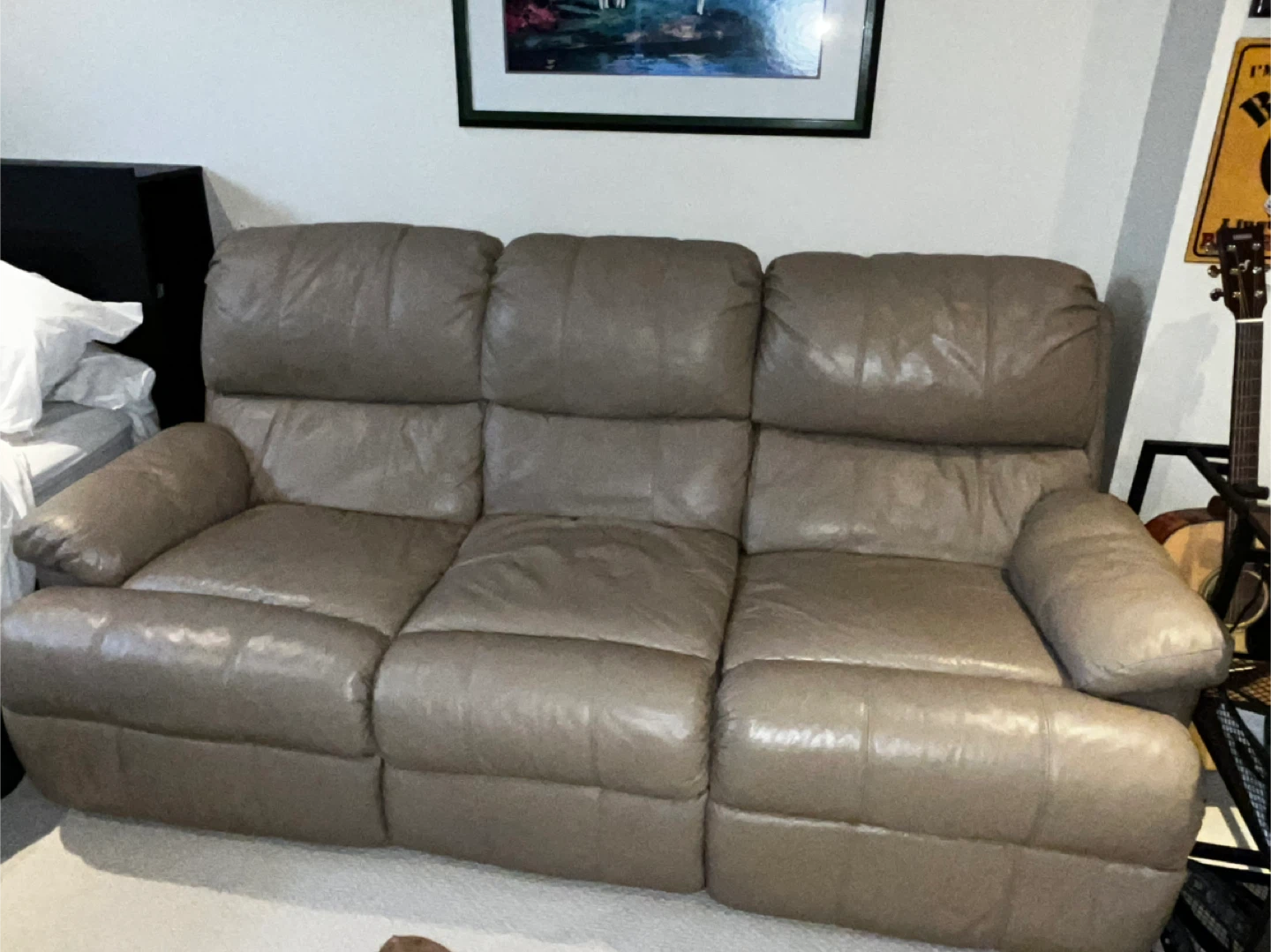 3-Seater Leather Reclining Sofa