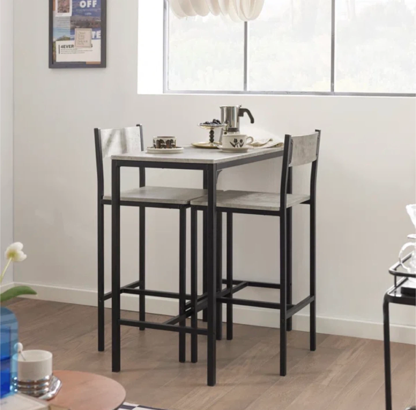 Counter Height Dining Set with 2 Stools