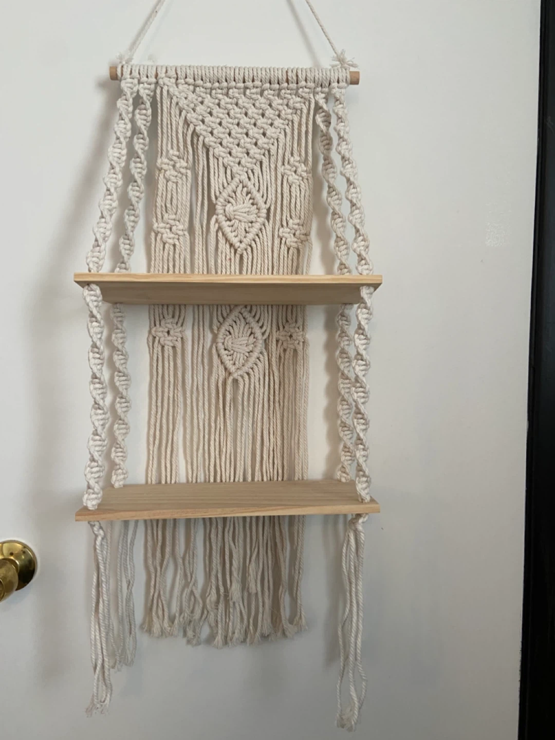 Macrame 2-Tier Hanging Shelf