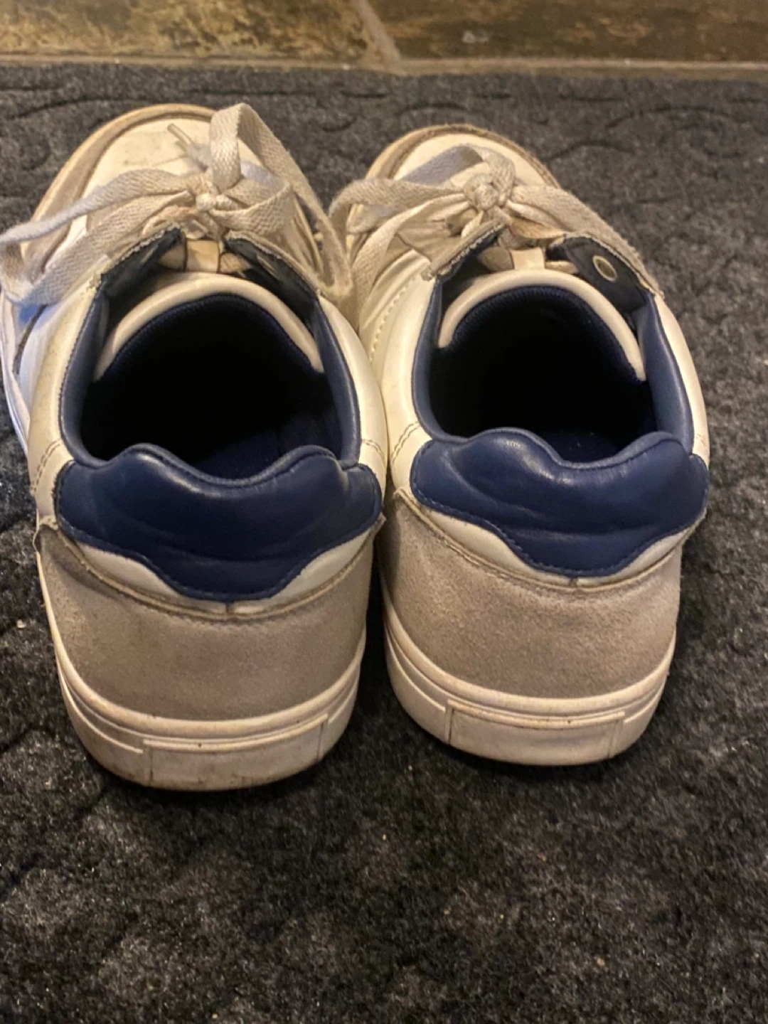 Men's White and Grey Lace-Up Sneakers - photo 4
