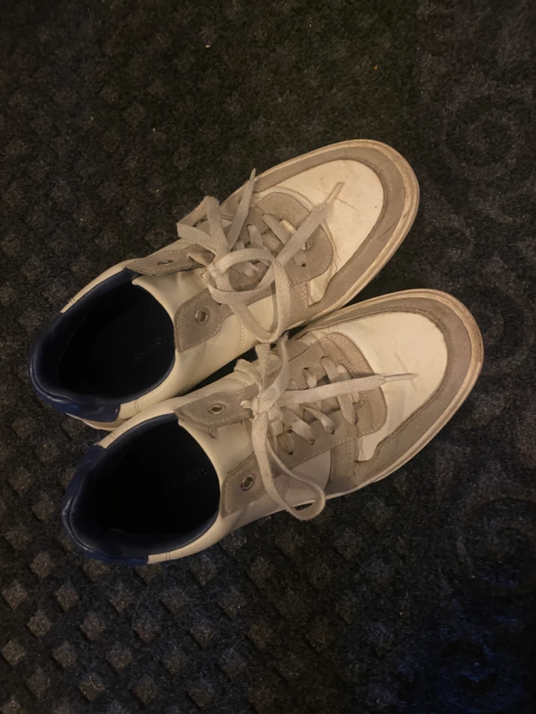 Men's White and Grey Lace-Up Sneakers - photo 2