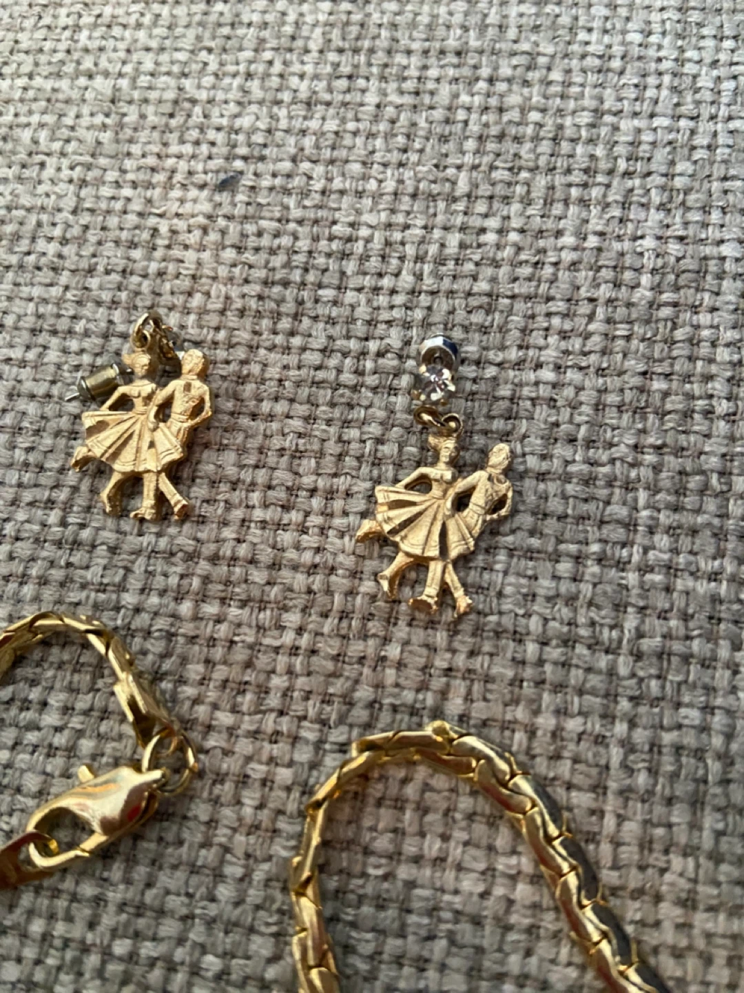 Gold Tone Dancing Couple Necklace and Earrings Set - photo 3