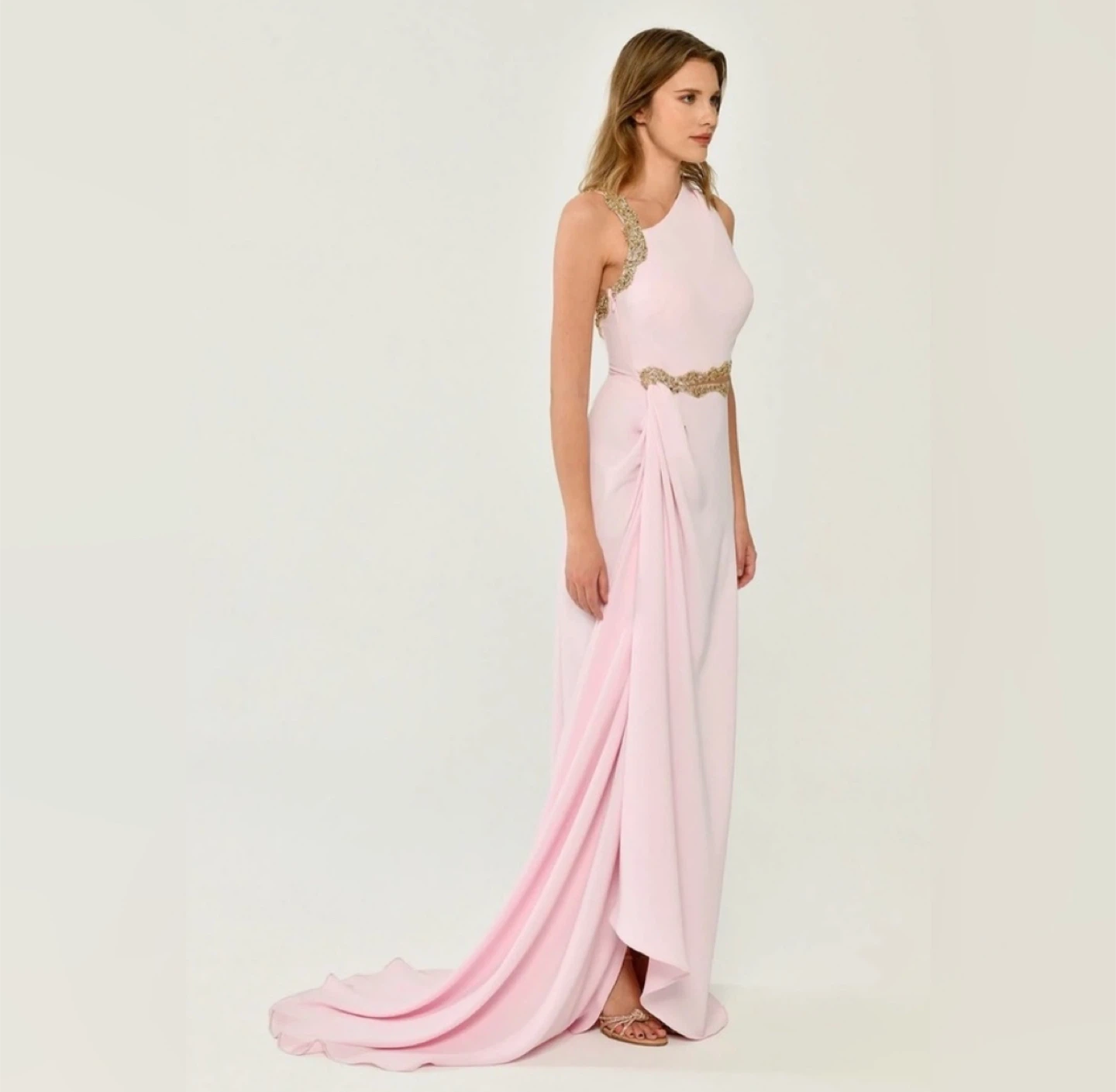 NEW Alfabeta Womens Beaded Long Dress,Sz 4 Pink - photo 2
