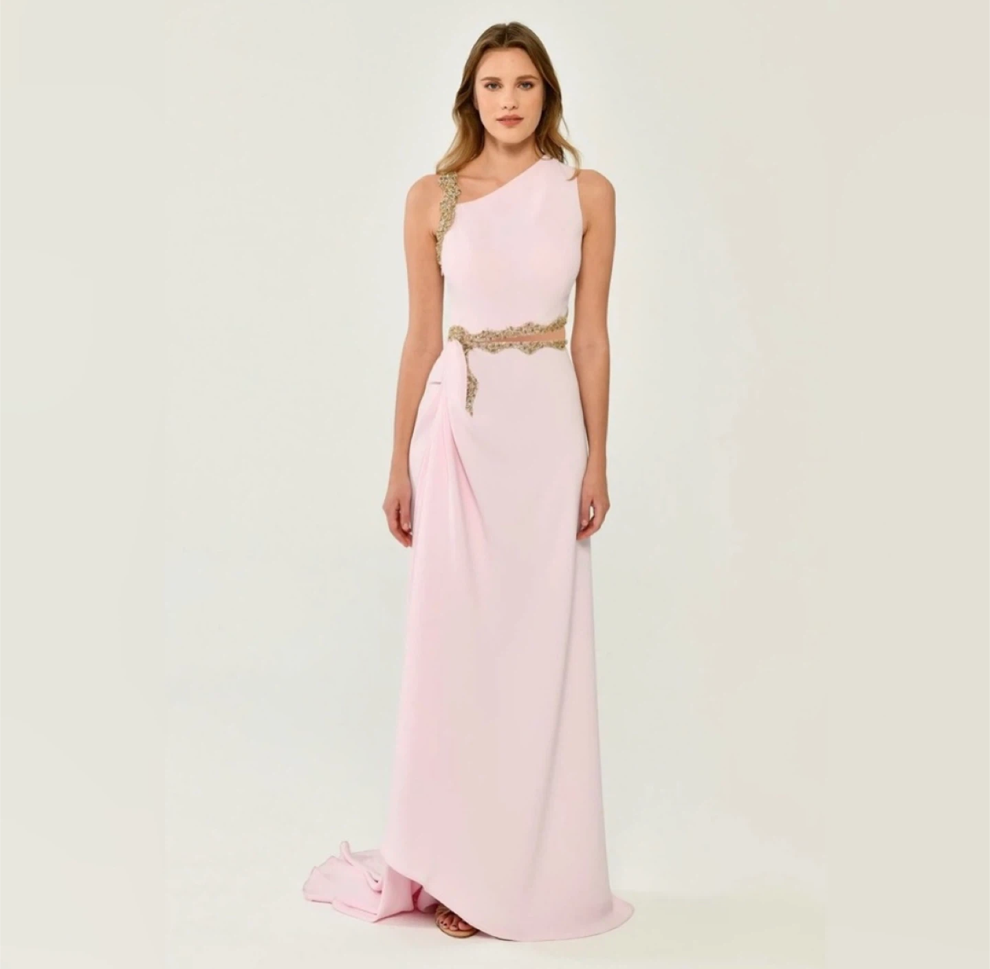 NEW Alfabeta Womens Beaded Long Dress,Sz 4 Pink