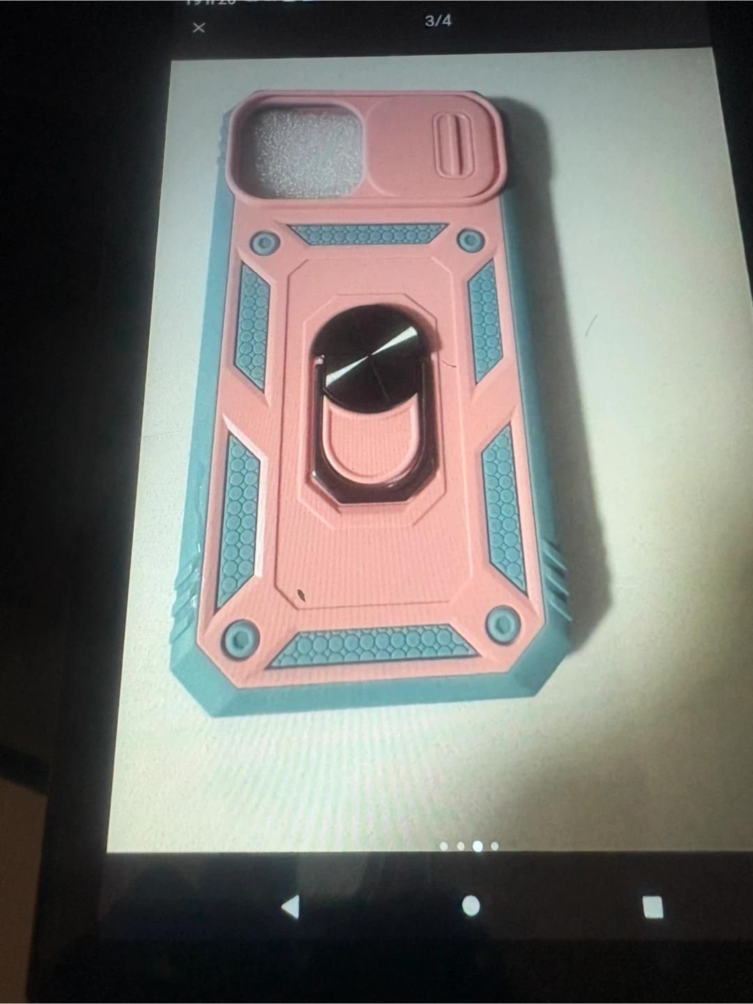 Coque de cellulaire rose avec anneau et support - photo 3