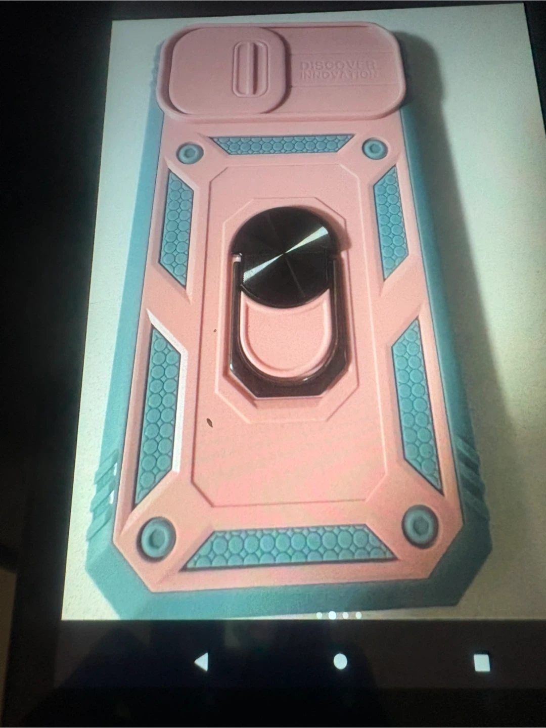 Coque de cellulaire rose avec anneau et support - photo 2