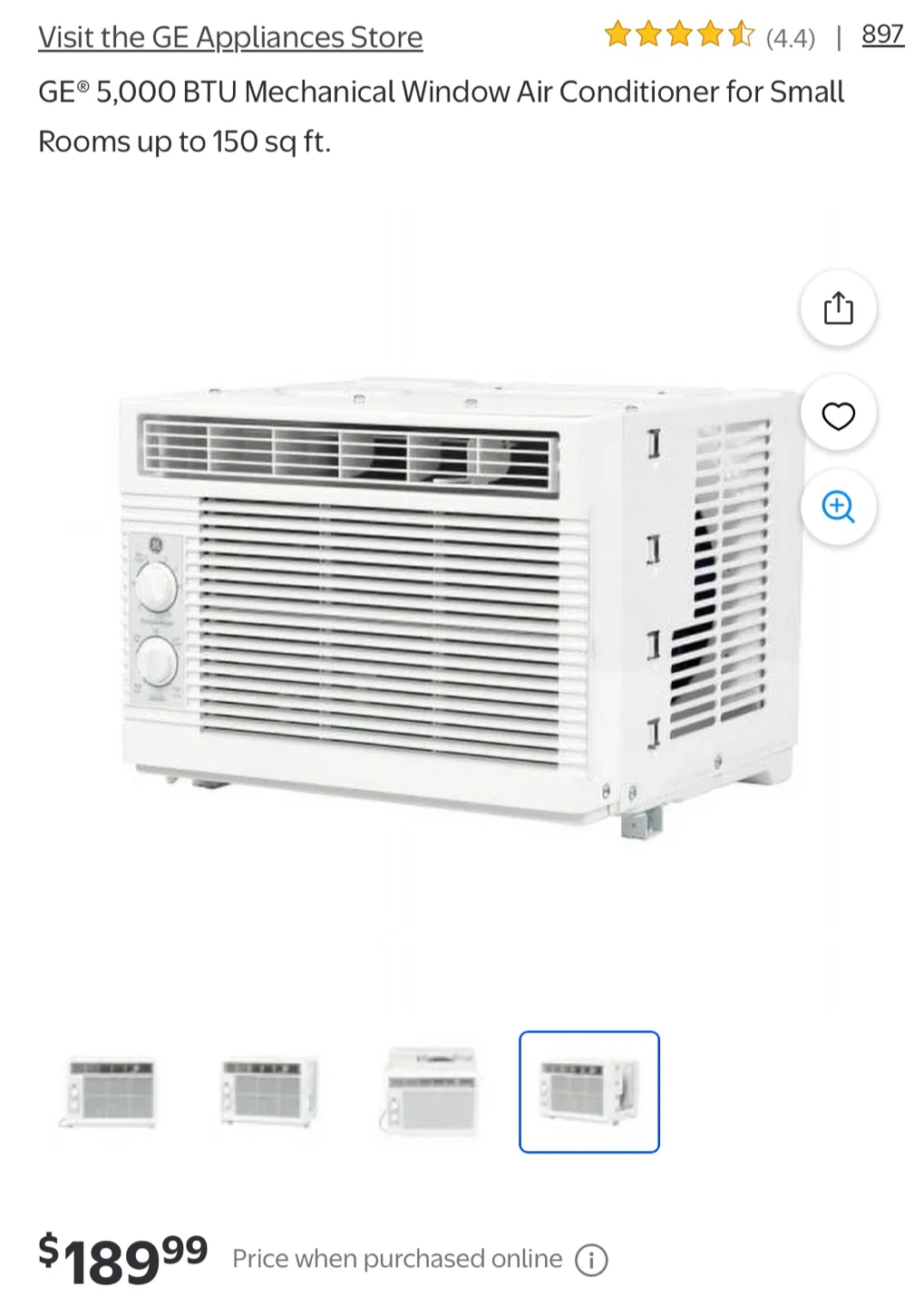GE 5,000 BTU Mechanical Window Air Conditioner - photo 2