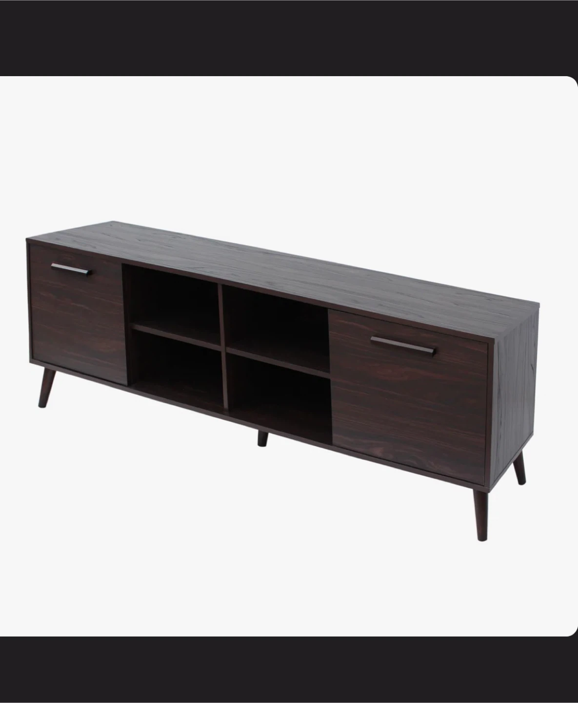Dark Wood TV Stand Media Console - 71" Long