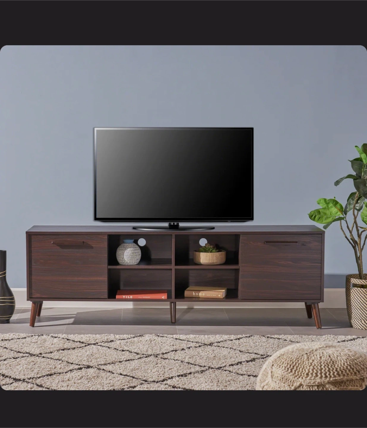 Dark Wood TV Stand Media Console - 71" Long - photo 4