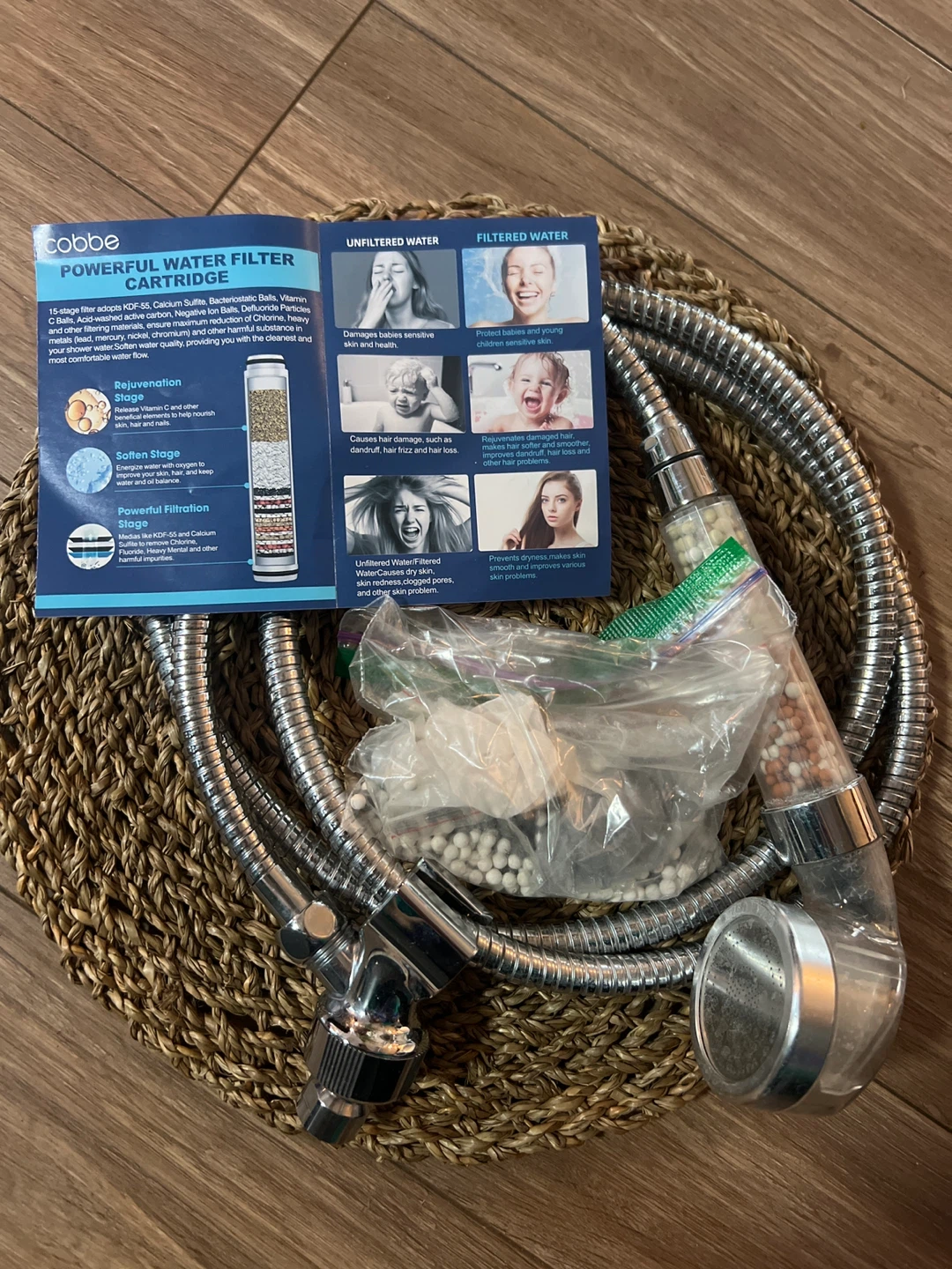 Cobbe Powerful Water Filter Cartridge Shower Head
