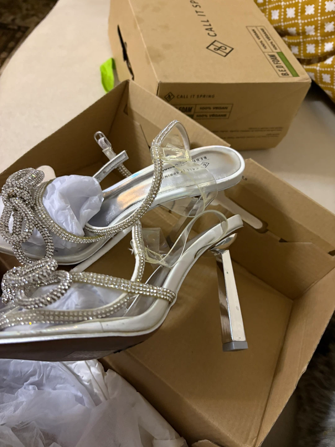 Call It Spring Black Heels with Rhinestone Bows - photo 5