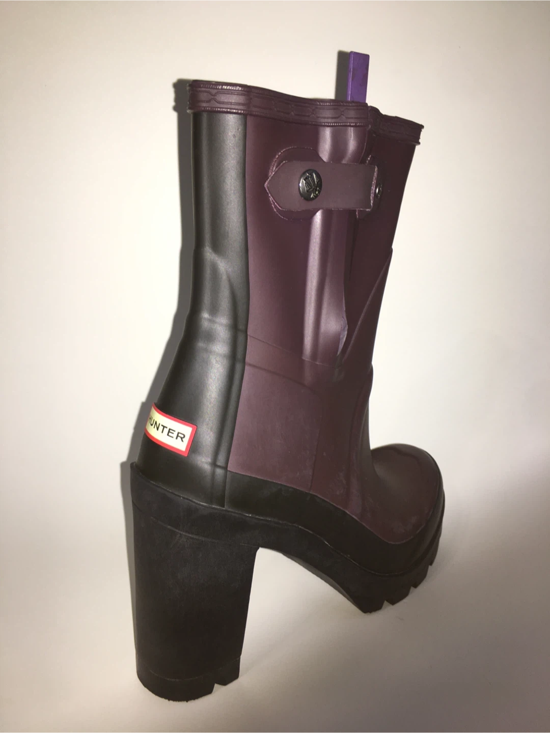Hunter Heeled Waterproof Boots - Plum - photo 2