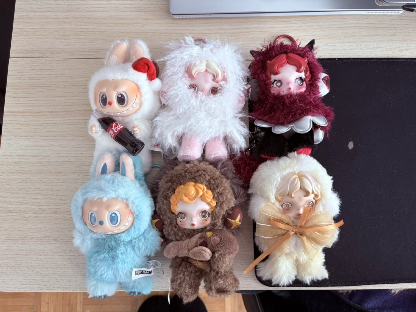 Skullpanda and labubu plush pendant  POP MART