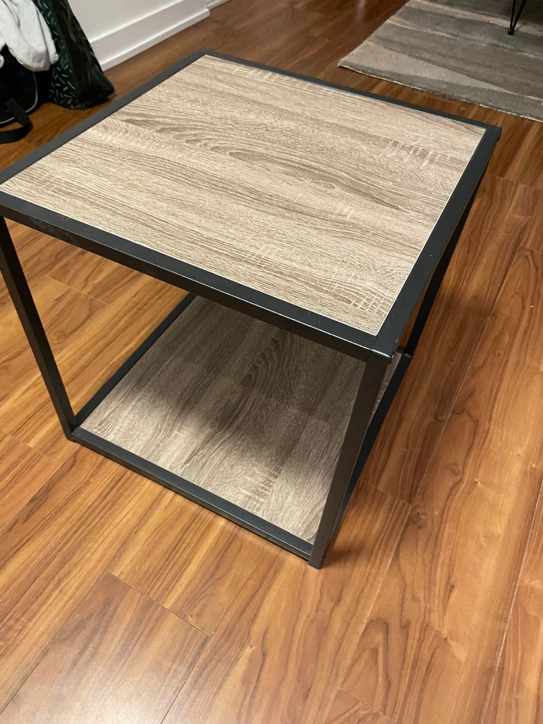 Wood and Metal End Table