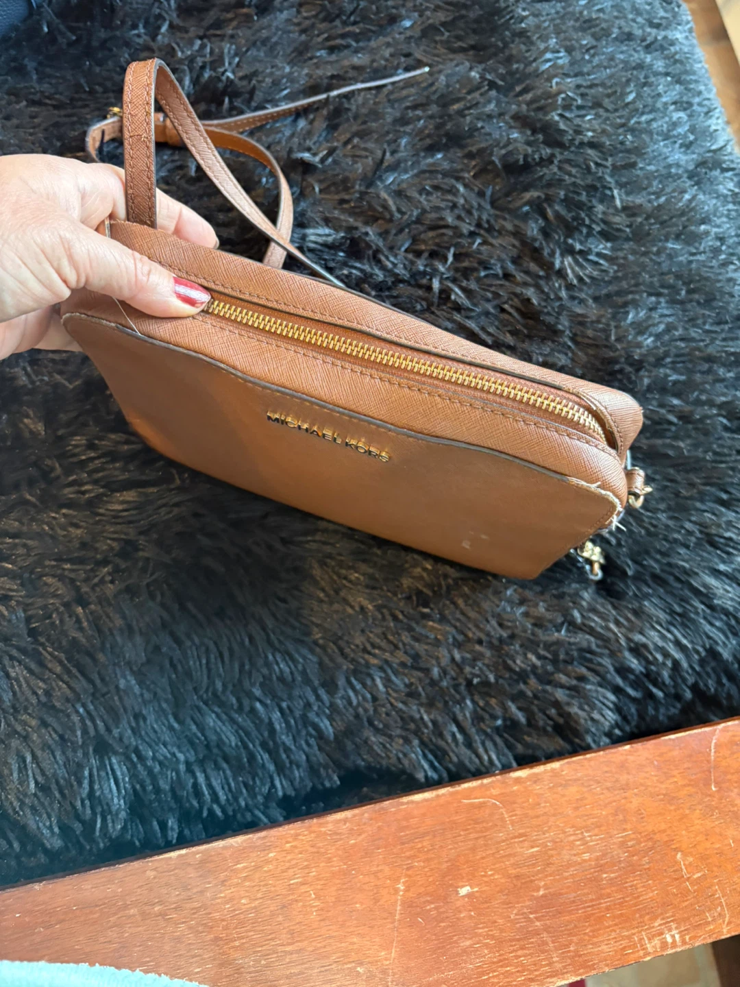 Michael Kors Brown Leather Crossbody Bag