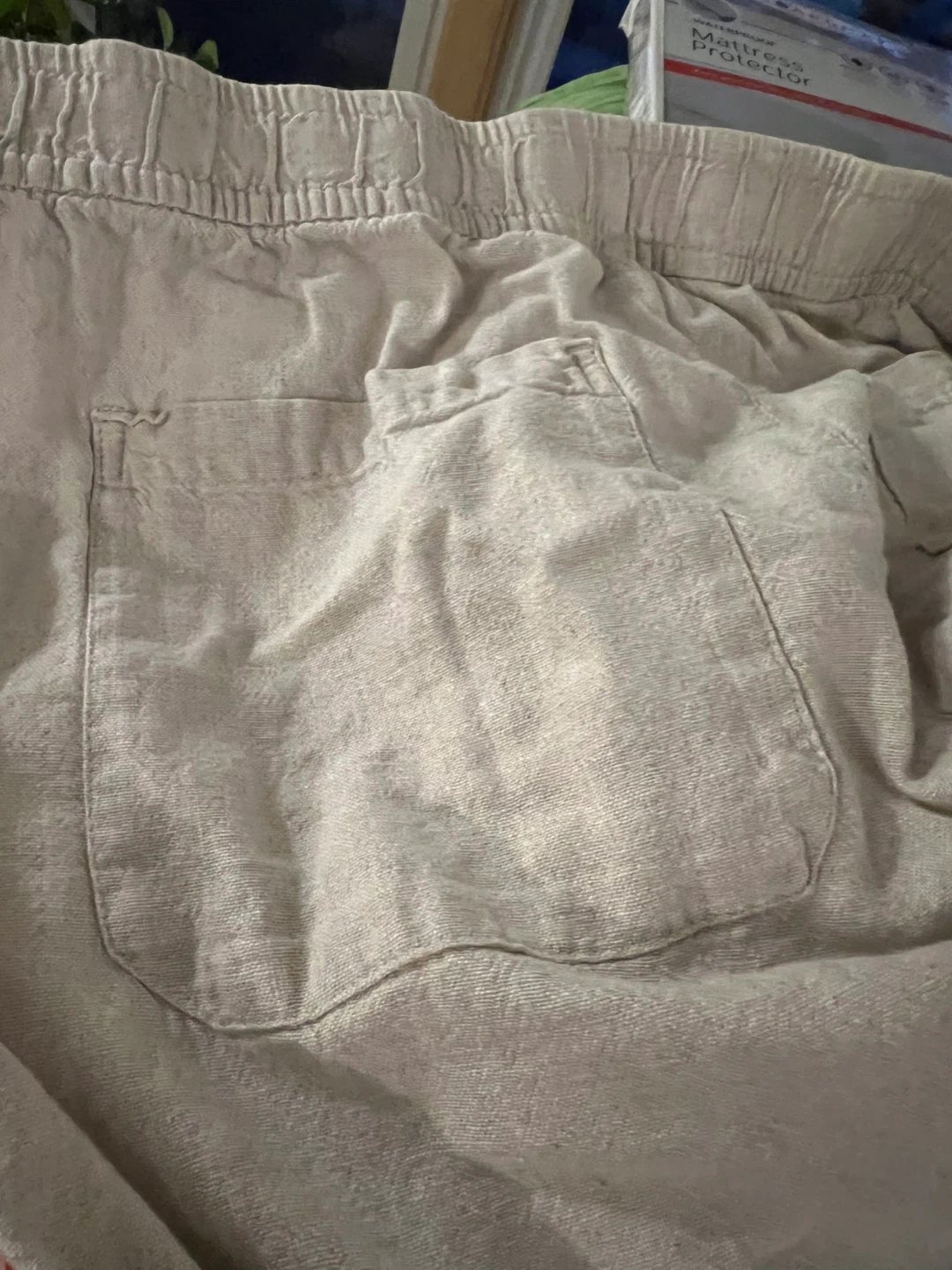 Women’s washable linen pants, cream color, size XL - photo 3