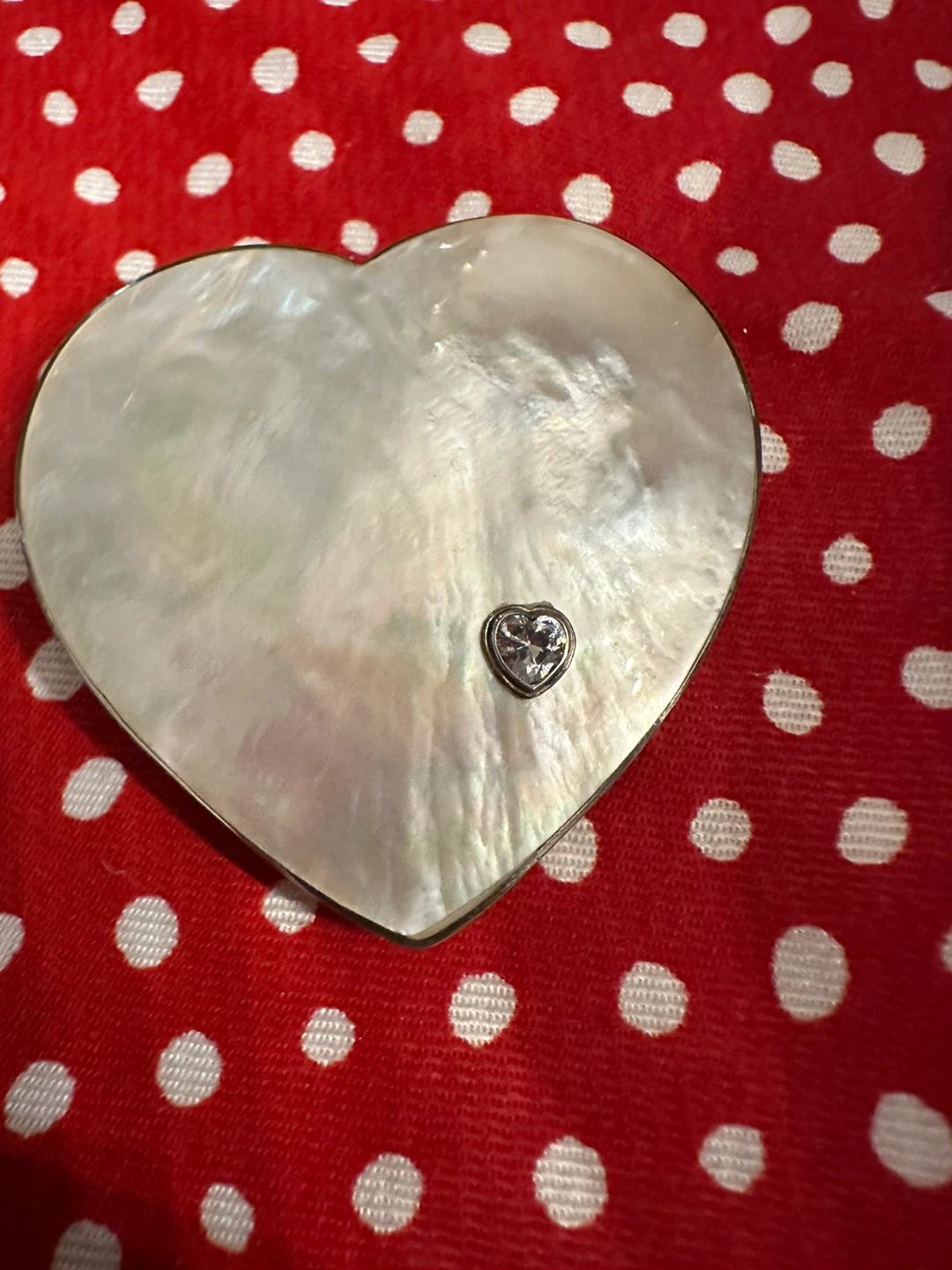 Heart Shaped Silver Mother of Pearl Brooch - photo 4