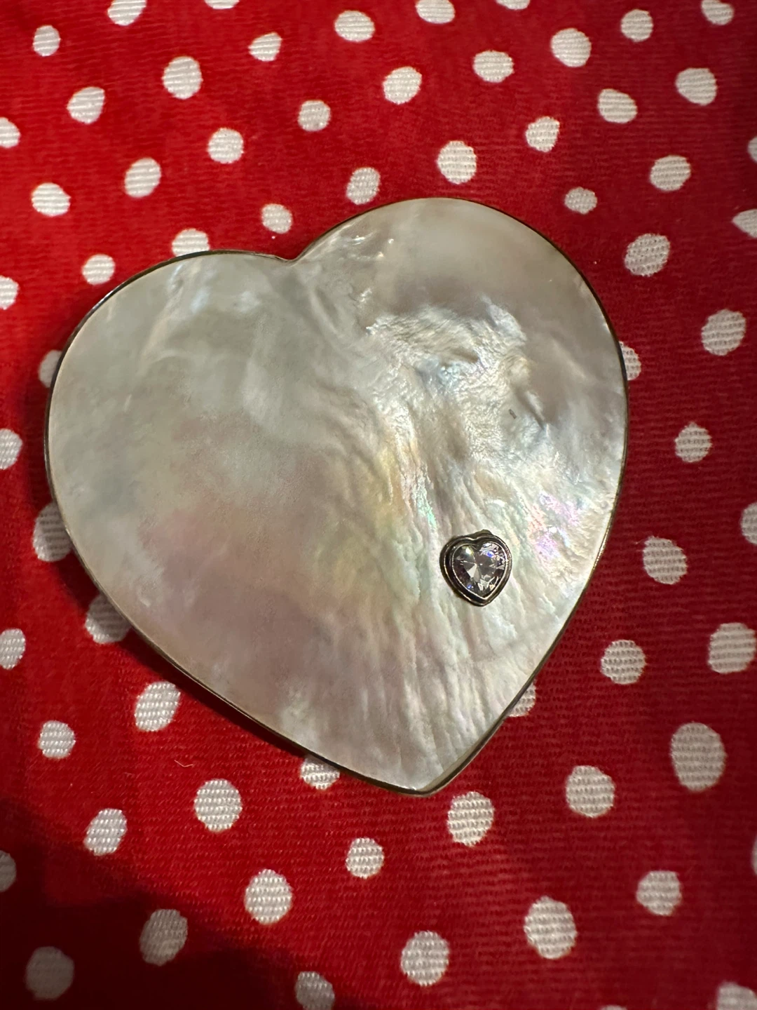 Heart Shaped Silver Mother of Pearl Brooch