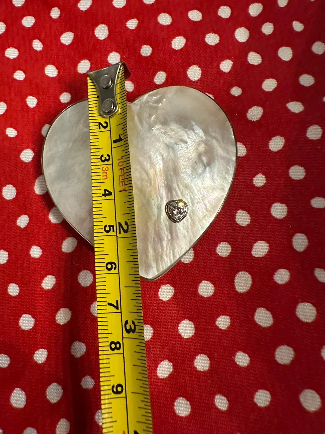 Heart Shaped Silver Mother of Pearl Brooch - photo 5