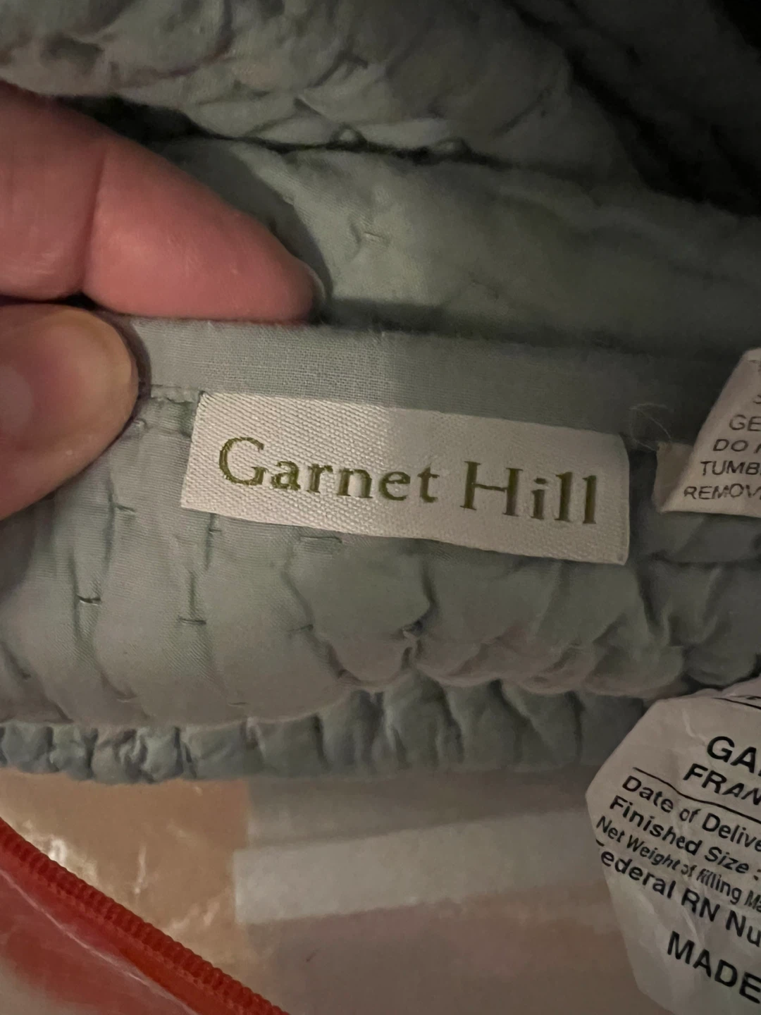 Donating Sunday - Garnet Hill twin blanket, sage green - photo 2