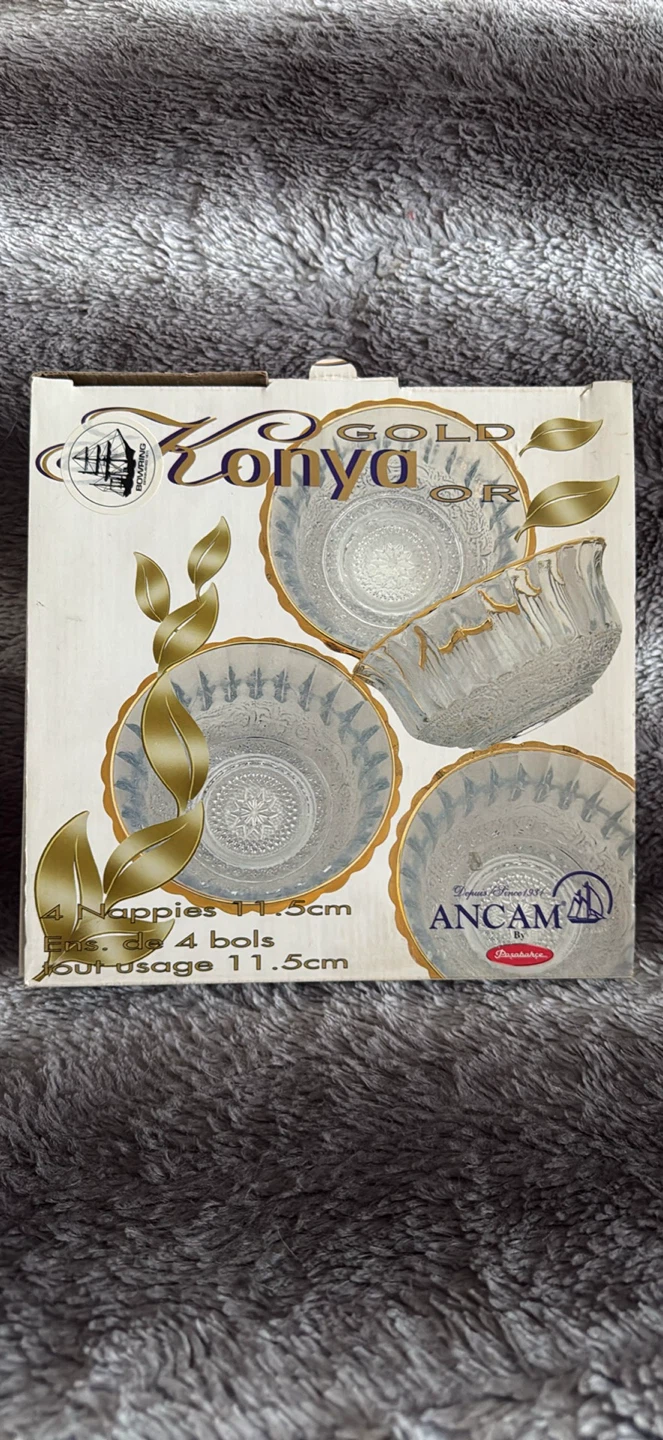 KONYA GOLD ANCAM Glass Bowls (Set of 4)