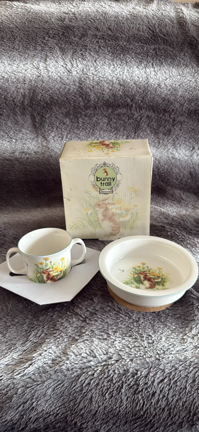 McIntosh Bunny Trail Children's Bowl and Cup Set