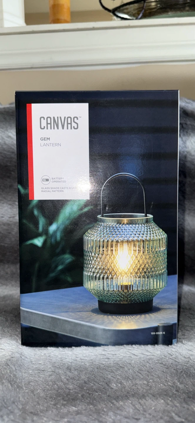CANVAS Gem Lantern with Warm White LED Bulb