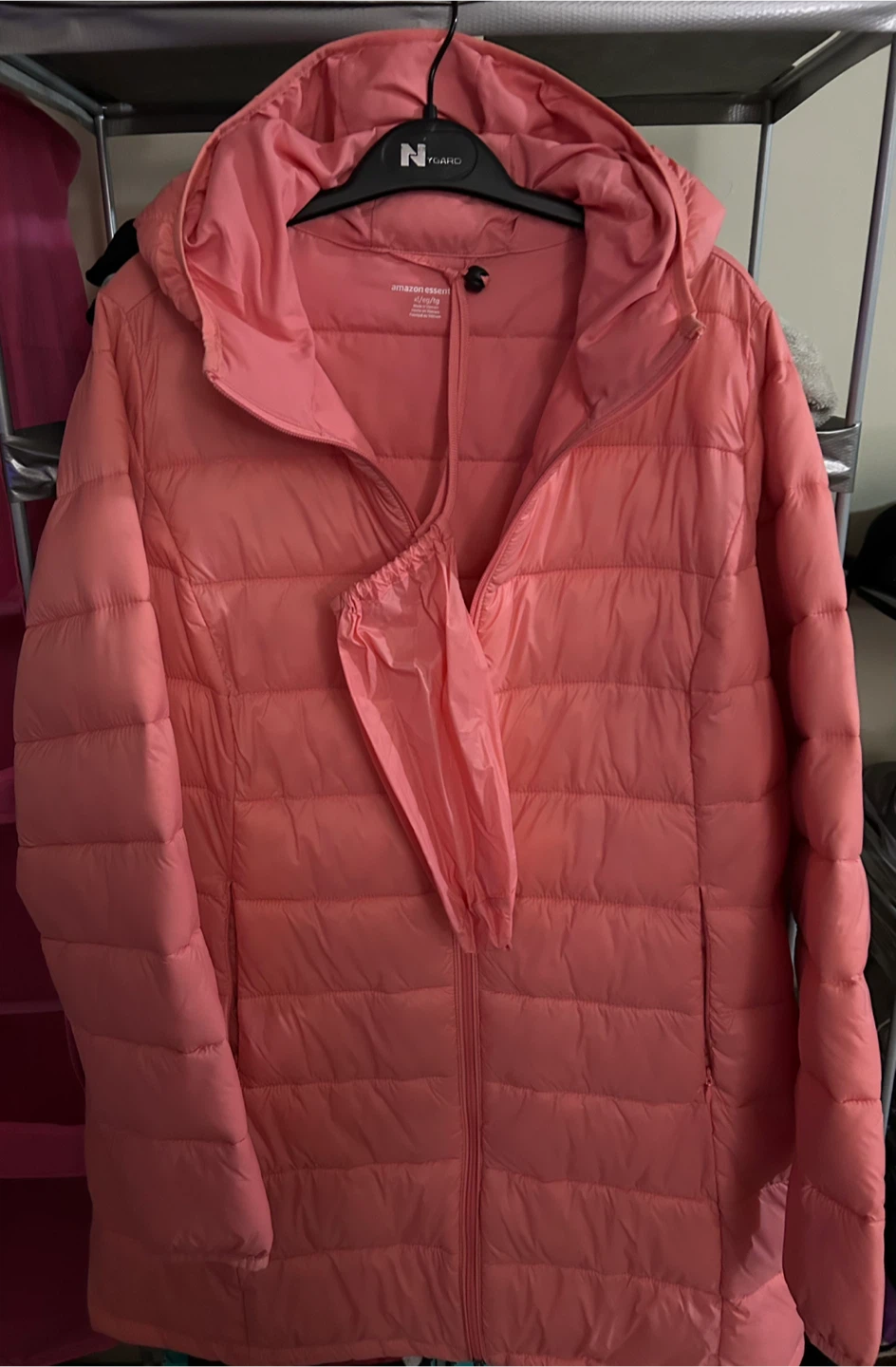 Amazon Essentials Lightweight Hooded Puffer Jacket - Coral XL - photo 2