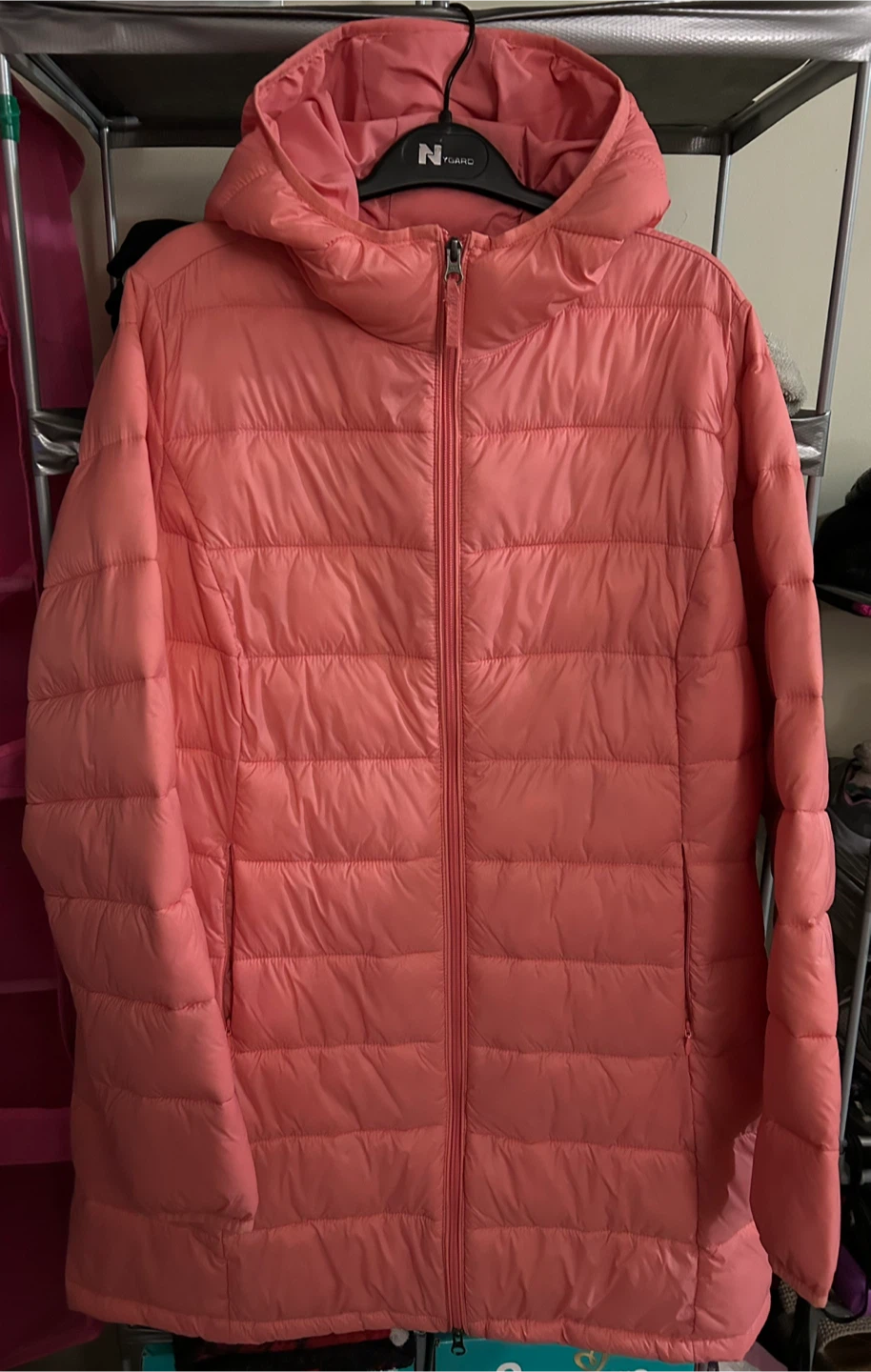Amazon Essentials Lightweight Hooded Puffer Jacket - Coral XL