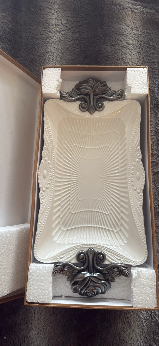Mexxi Collection Rectangular Serving Platter with Handles