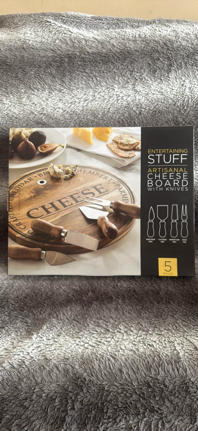 Entertaining Stuff Artisanal Cheese Board with Knives
