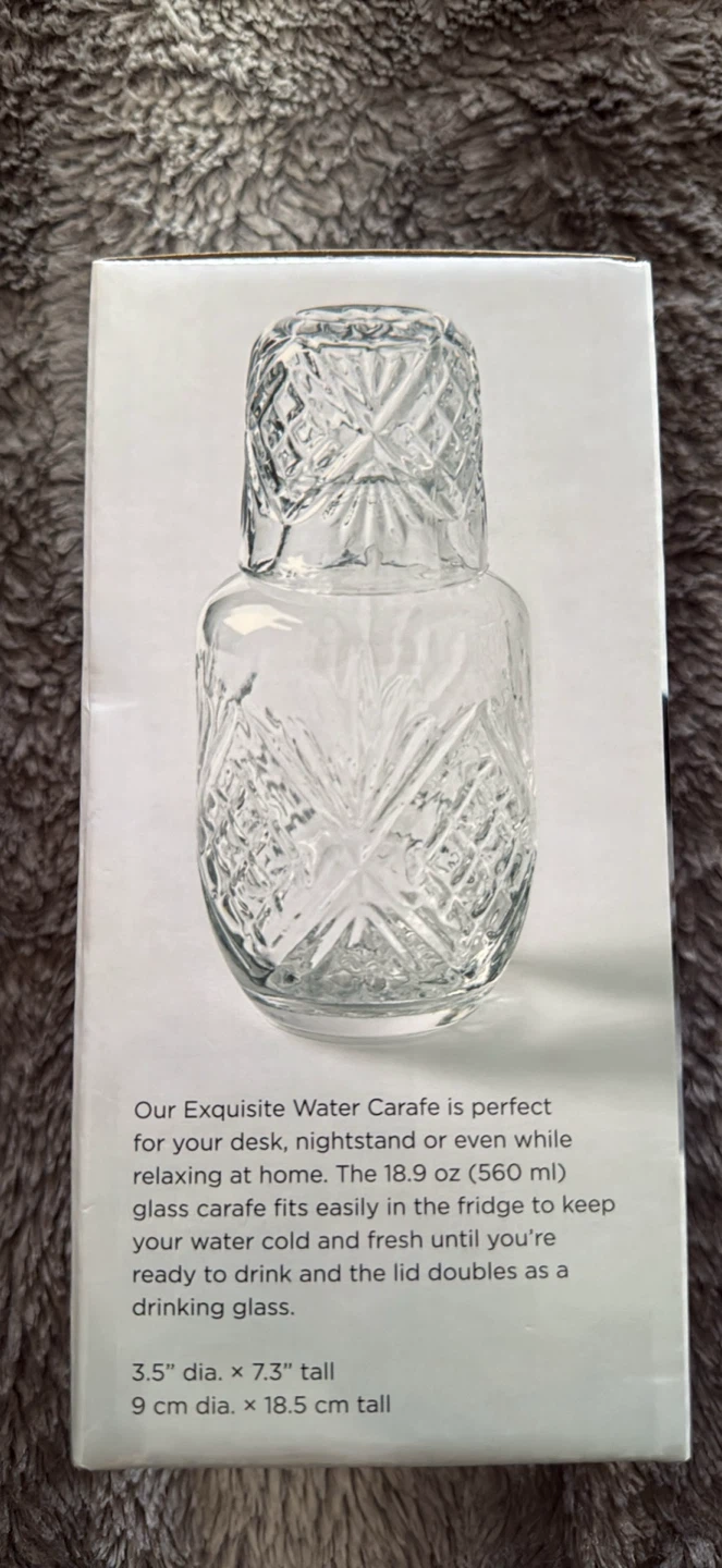 Exquisite Bedside Water Carafe with Glass - photo 2