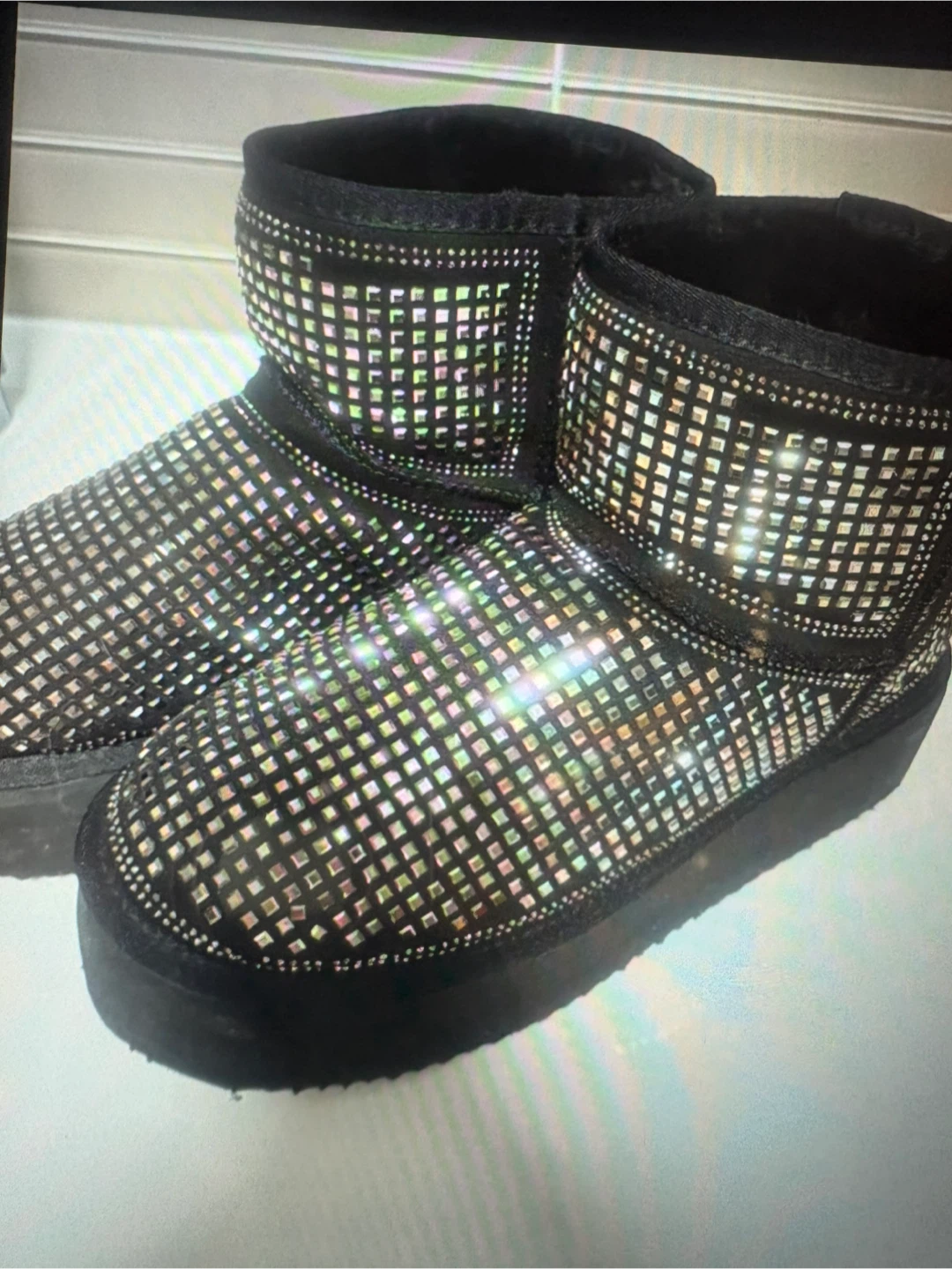 Bottes noires ornées de strass - photo 3
