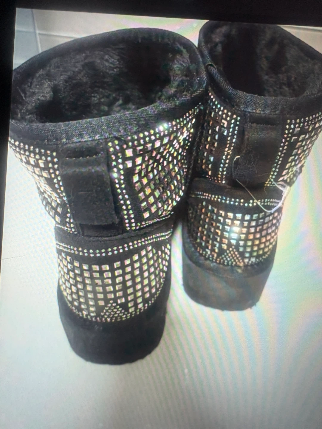 Bottes noires ornées de strass - photo 4