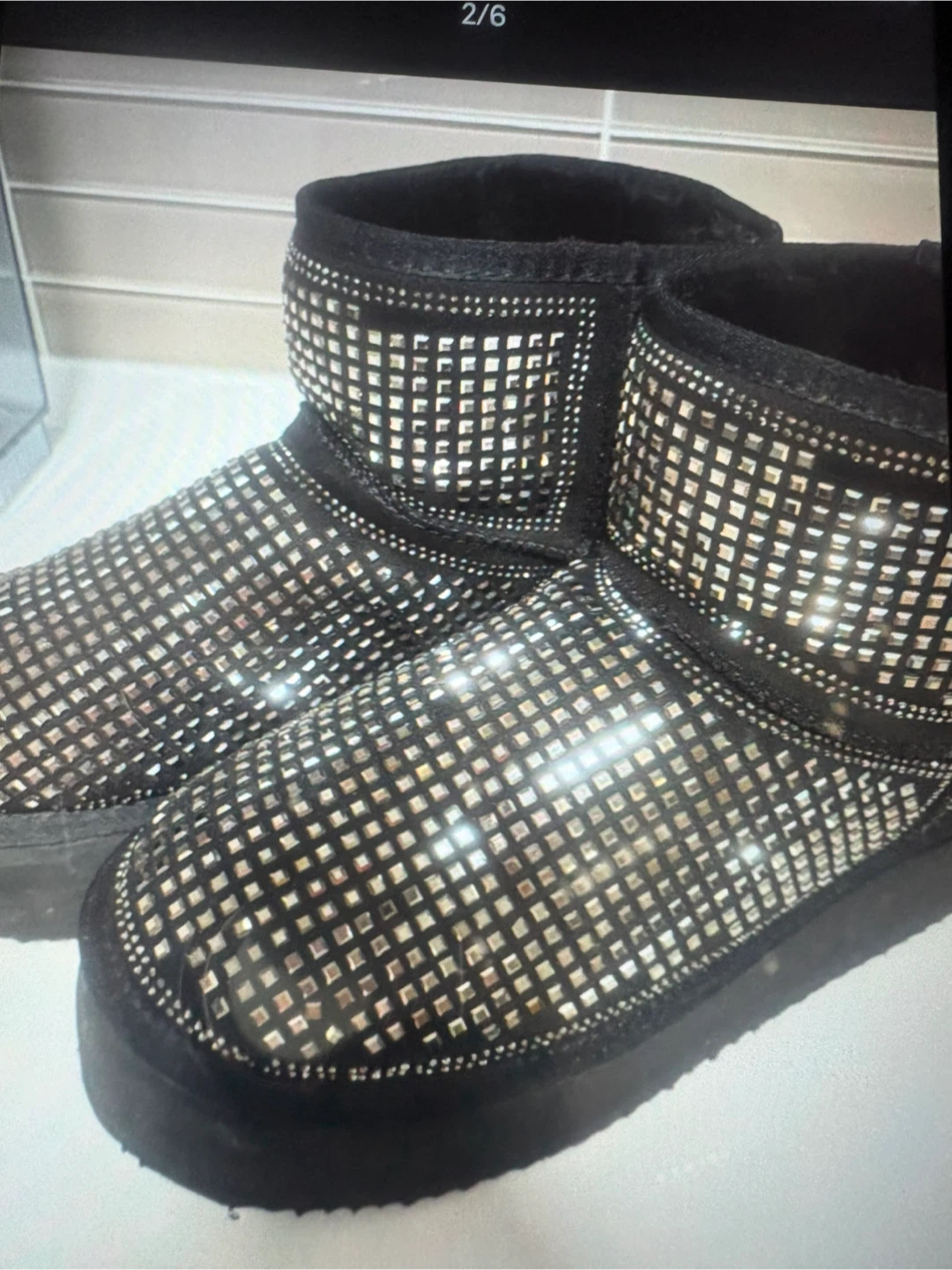Bottes noires ornées de strass - photo 2