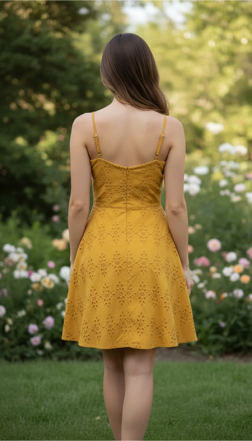 Yellow Embroidered Sundress (size M) - photo 2