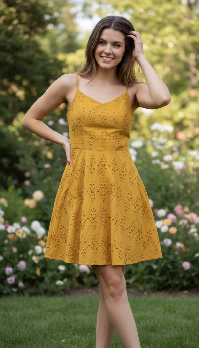 Yellow Embroidered Sundress (size M)