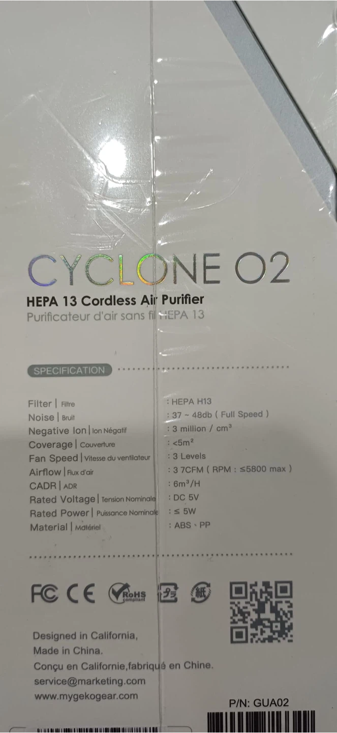 GEKO Gear CYCLONE O2 HEPA 13 Cordless Air Purifier - photo 2