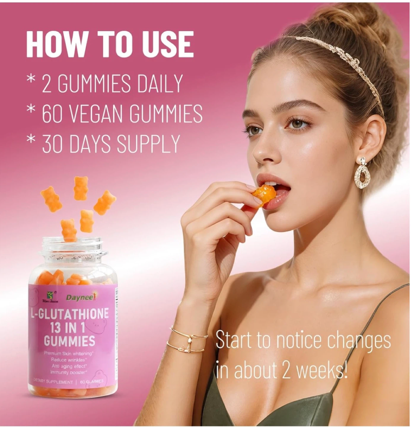 Daynee L-Glutathione 13 in 1 Gummies - 60 Count - photo 5