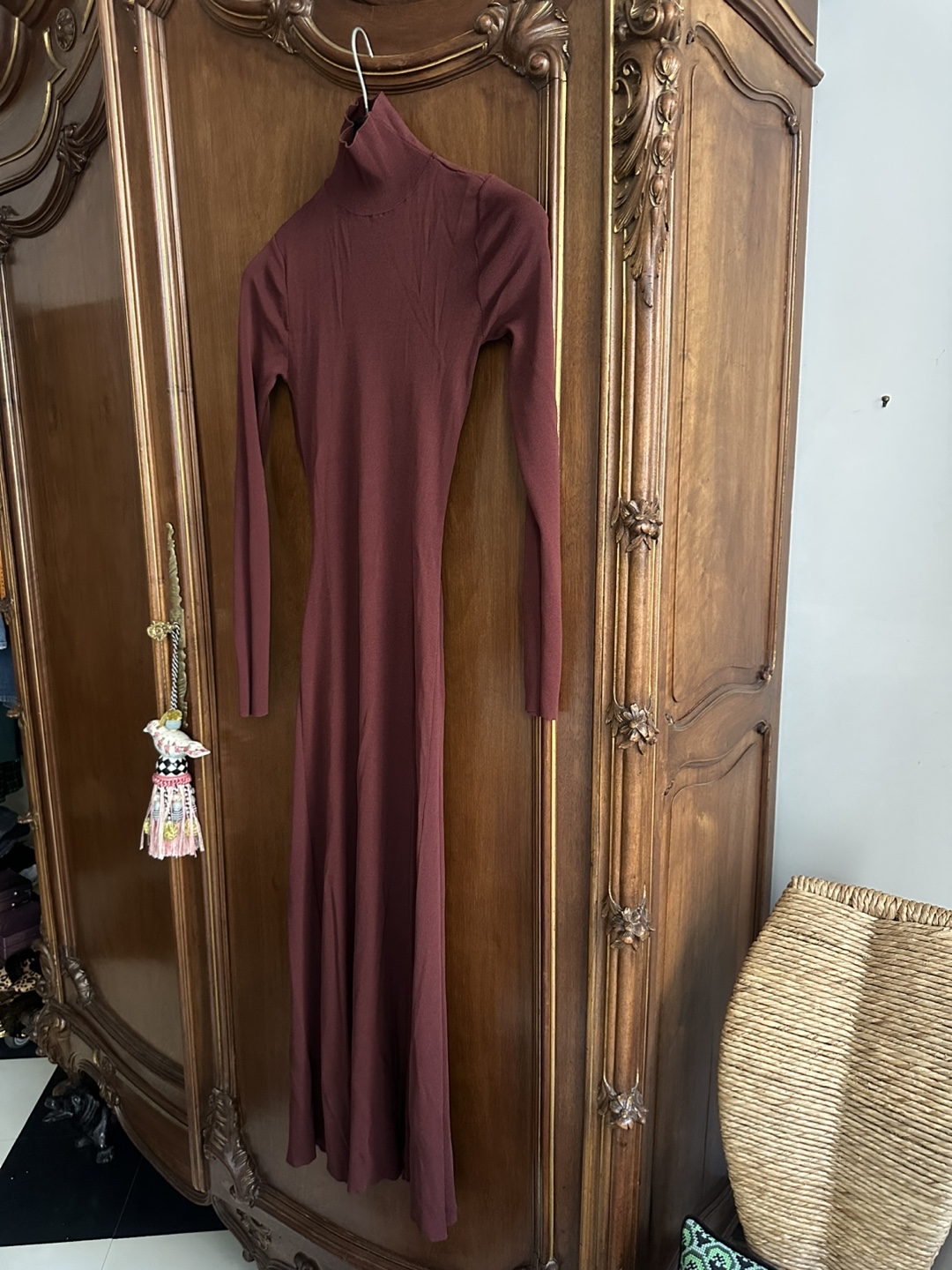 Zara Long Brown Turtleneck Dress Size Small - photo 5
